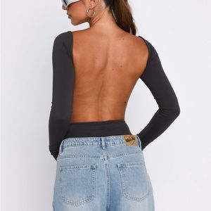 You’ve got the love long sleeve bodysuit charcoal. White fox. New with tags.